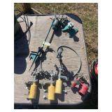 Assortment of sprinklers, including four T post sprinklers