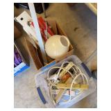 Assortment of ￼ power strips, and assorted lighting