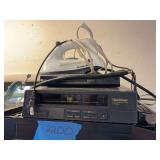 VHS player, DVD player and iron