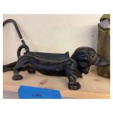 Cast-iron dachshund boot scraper - extremely cute!