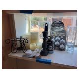Battery operated candles, lint roller, window security