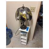 Small storage shelf and Elk touch lamp
