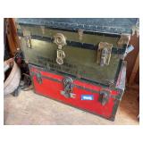 Two vintage hard side trunks