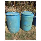 2, 55 gallon poly barrel