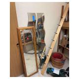 Three mirrors and coat rack