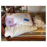 Two vintage quilts and new linens