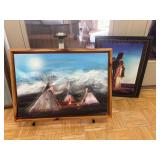 Teepee canvas print and Indian maiden