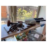 Antique tools and knife set