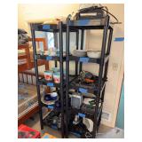Two plastic shelving units 21 x 18 x 66