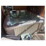 @home - 5 1/2 x 7 1/2’ four person hot tub, currently hooked up to 220 and working - we will have it unwired, drained and ready to move (bring your own manpower to move this!)