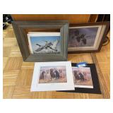 Bird and bird dog prints