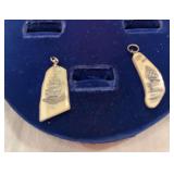 Scrimshaw looking pendants