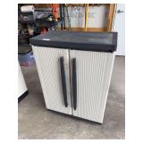 Plastic storage cabinet on rollers 27x15x37