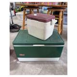 Two Coleman coolers