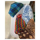 Throws- one wool, Afghans (tote not included)
