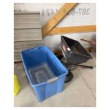 Agri-Fab pull spreader, blue tote
