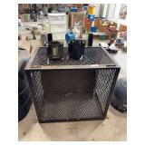Custom made locking metal rack that’s mounts to a trailer bumper to hold a Generator. 30 wide x 20 1/2 deep x 29 high includes brackets-bring hekp to load