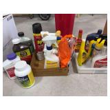 Yard chemicals, oil, powering steering fluid and more