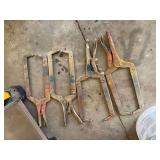 Four Long reach welding vice grips