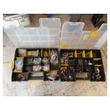 2 Stanley SortMaster boxes w/ plumbing and drawer supplies