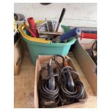 Carpet laying tools includes several rollers and two heat seam irons
