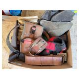 Assorted tool belts, drill holders for the whole crew