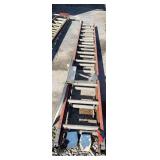 24’ fiberglass step extension ladder and ladder stabilizer