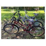 3 bikes and stand as shown