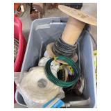 Tote of various copper wire some heavy duty copper grounding wire single strand electrical wiring coax wire clothesline