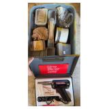 Weller solder gun, bicycle hoist, and assorted screw in fasteners