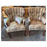 2 floral accent chairs