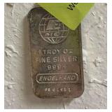 1 ounce silver bar,
