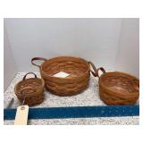 3 round baskets longaberger