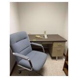 Beautiful formica top double pedestal desk, w/exec chair