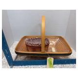 2000 Spring Meadow basket, protector and 1994 small basket, liner, protector