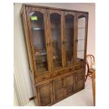 Modern Oak Lighted hutch w/glass shelves 15 x 54 x 77