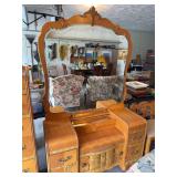 Waterfall vanity with large mirror 18D x 48L x 78H