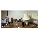 Pr dolls, pr lamps, various home decor
