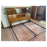 King size bookcase headboard, Hollywood bed frame and two multi door angled side cabinets