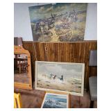 Horse Framed Picture 43 x 27, Western Canvas Picture 40 x 25, Horse/Tractor Picture 23 x 19