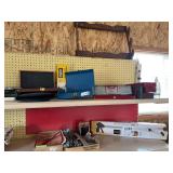 Partial gun cleaning kits, wood gun rack, gun books, grabber