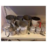Various Sifters and measuring cups