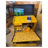 Trunk with Camping items, roller cart included