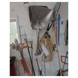 Shovels, trimmers, saw