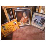 Southwestern Framed Artwork - Lady Pic 28 x 30, Frames with No Pictures