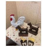 Cast chicken, Cast scottie bookends, cast hooks