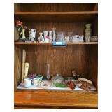 Vases, Cowboy Boot Decoration, Creamers, Toothpick Holders, Glassware (2 Shelves) - Bring Boxes to Pack
