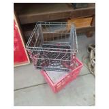 Plastic milk crate and metal milk crate