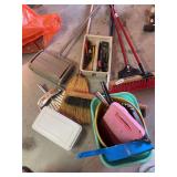 Brooms, trash cans, yard tools