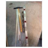 T-square, levels, yard sticks